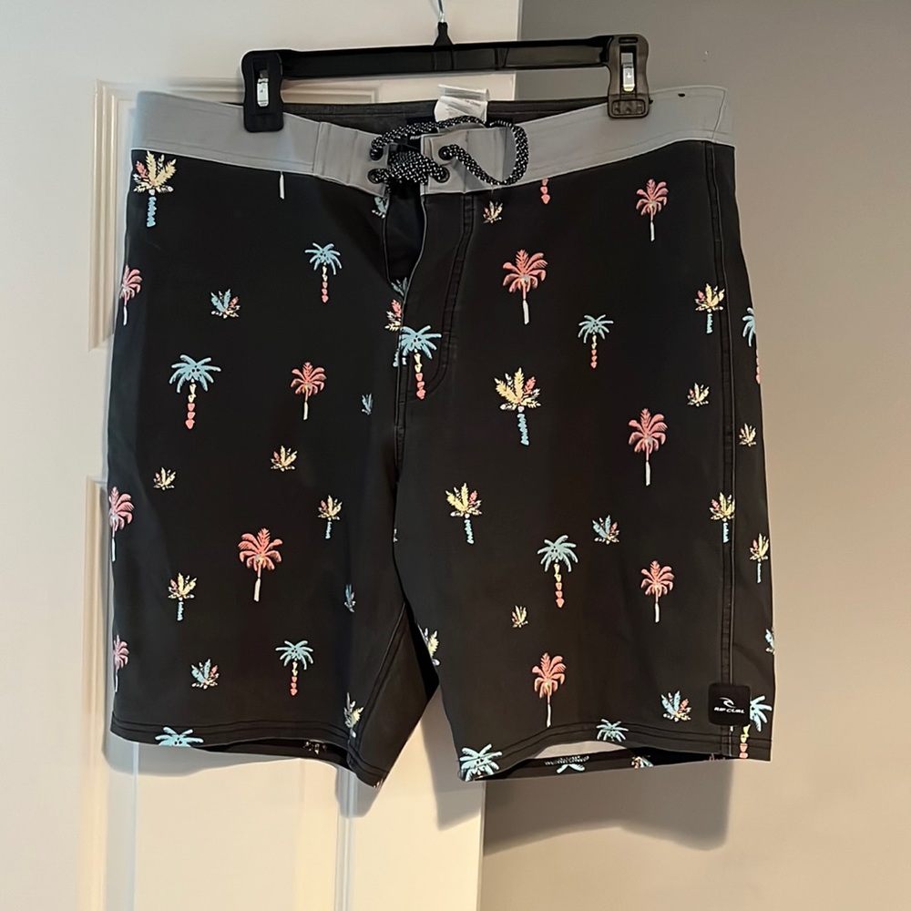 Black Rip Curl Palm Tree Bathing Suit